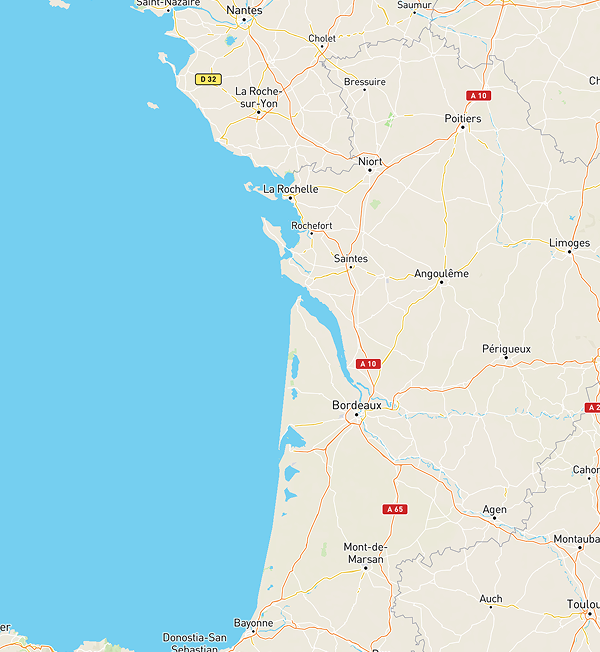 Map of Bordeaux region